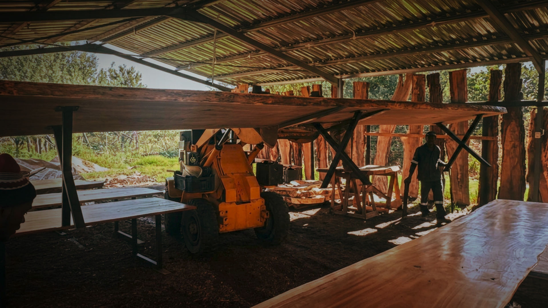 Giant live edge table in the JJN Timbers workshop