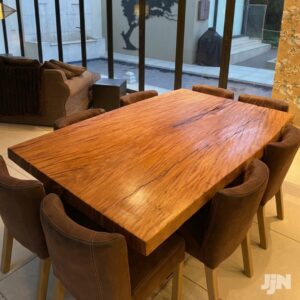 Solid hardwood live edge dining table